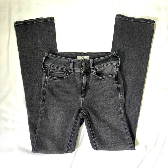 Free People We The Free Black Denim Jeans Straight Boot Cut Women's Size 25 - Picture 1 of 9